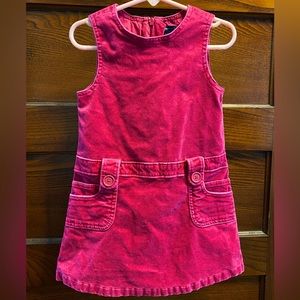 Little Girls’ Gap hot pink velvet jumper, size 3 Toddler, easy-care, VGC
